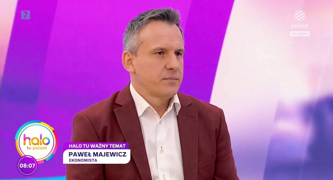 Paweł Majewicz jako ekonomista w programie Halo tu Polsat